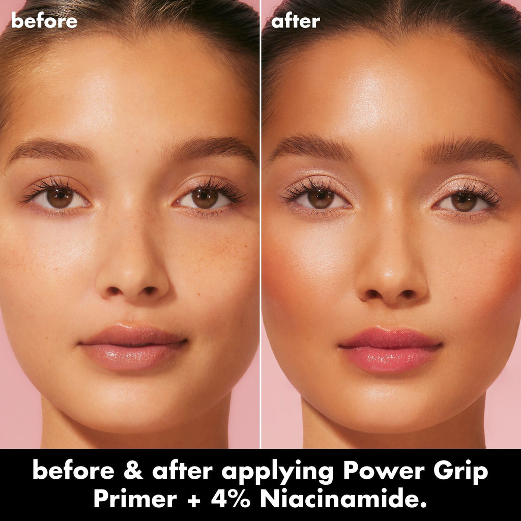 Before and After Use of Power Grip Primer with Niacinamide