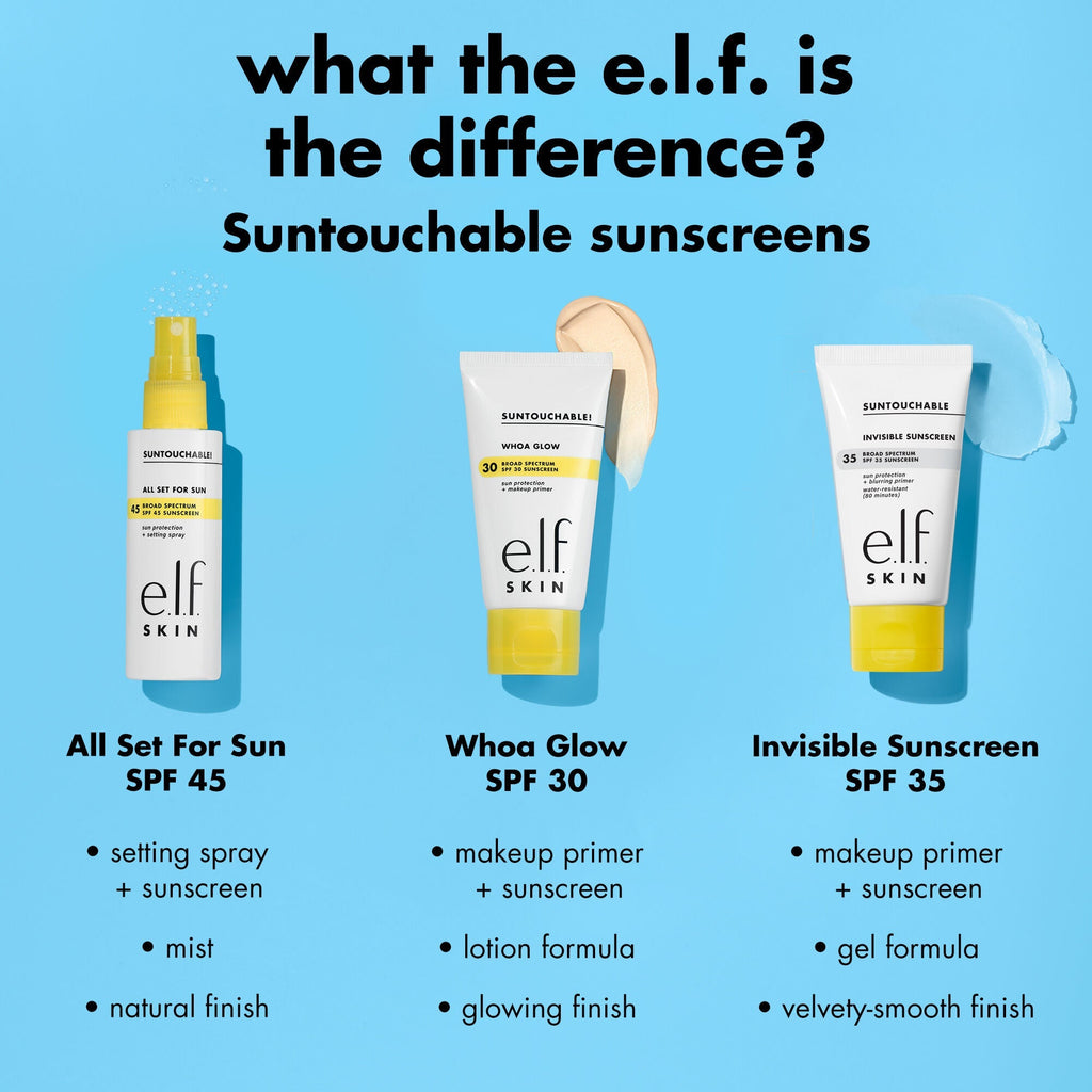 e.l.f. Sunctouchable Sunscreen Comparison Chart - What is the difference?