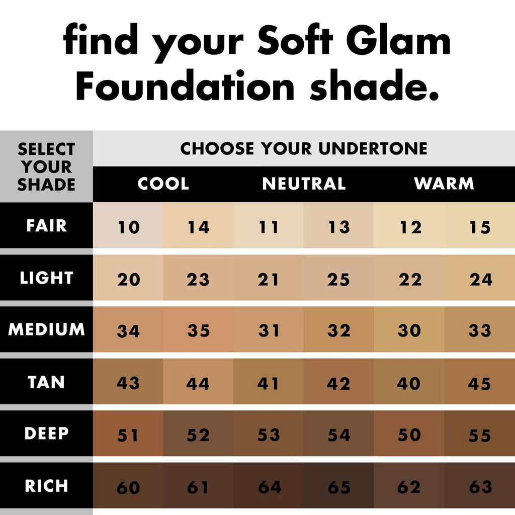 Choose Your Soft Glam Foundation Shade by Undertone and Skin Tone