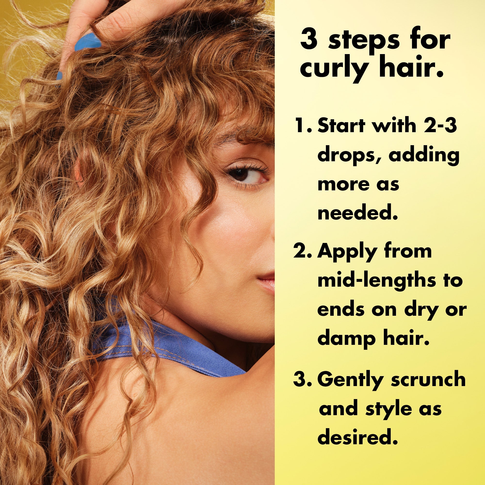 3 Steps to Use Gloss Mode Hair Treatment Oil on Curly Hair