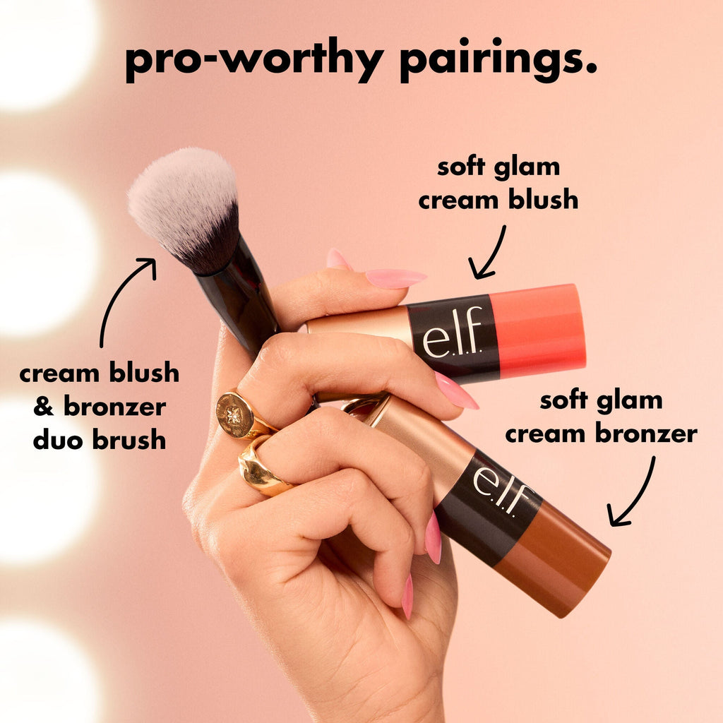 Pair the Soft Glam Cream Blush with the Cream Bronzer and Duo Brush