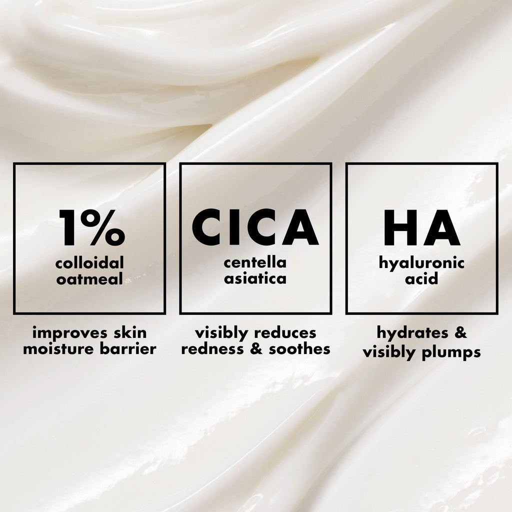 Key Ingredients: 1% colloidal oatmeal, Cica and Hyaluronic Acid