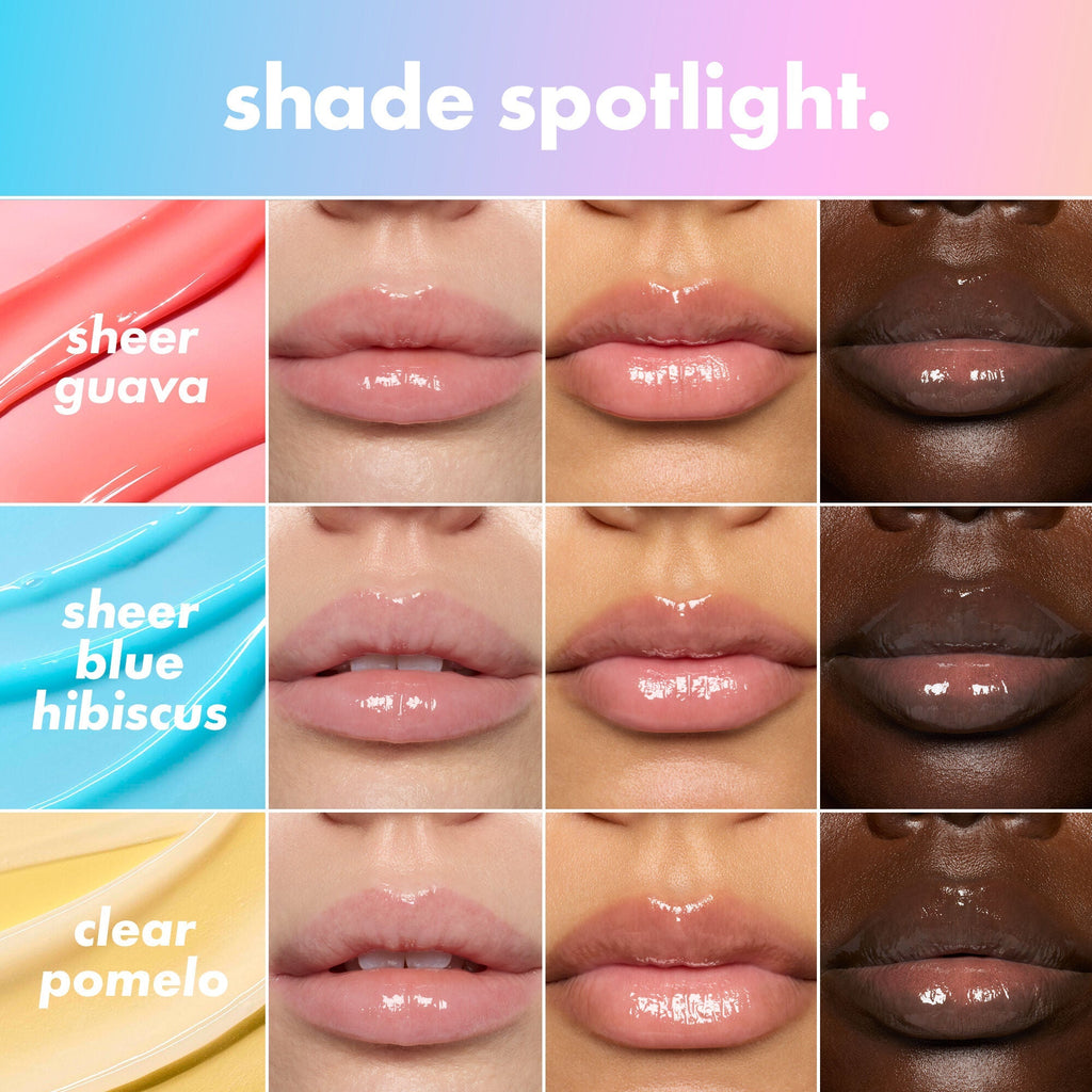 Thirst Burst Lip Treatment Shade Chart on Different Skin Tones