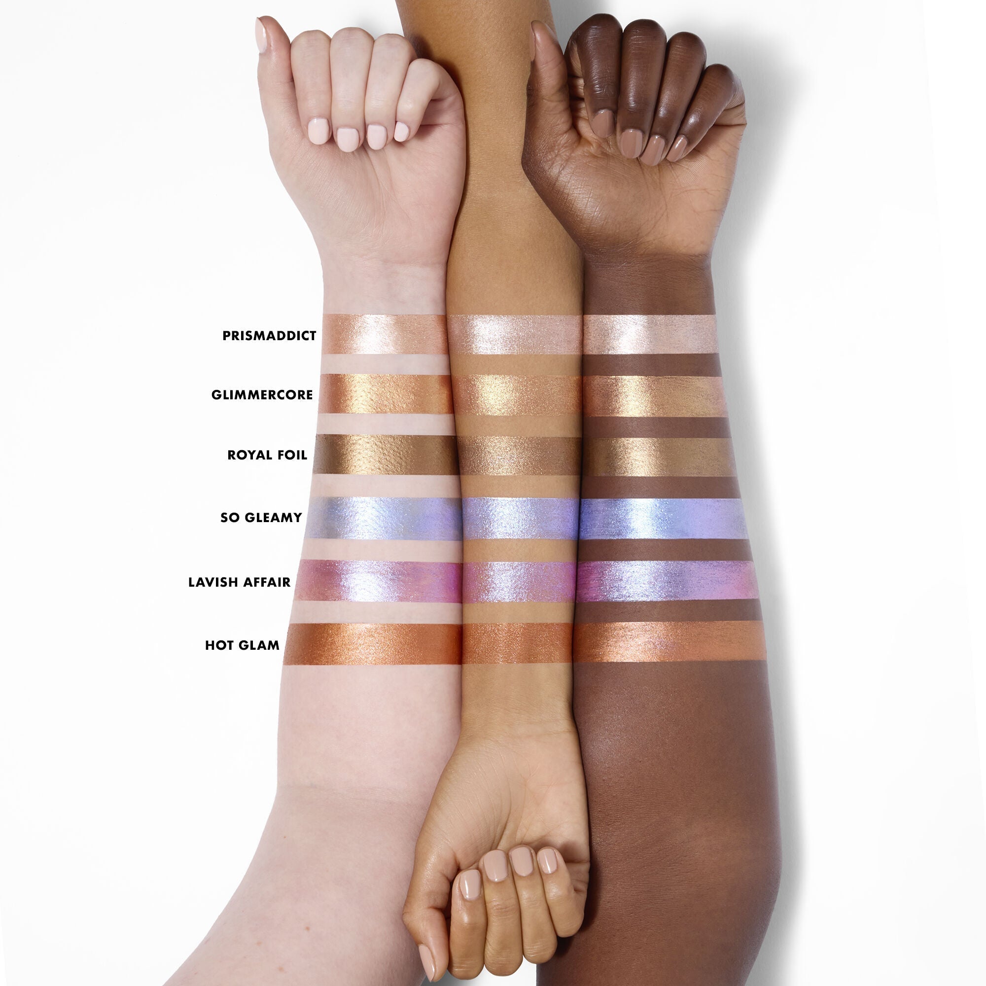Glitzshow Metallic Eyeshadow Stick Arm Swatches
